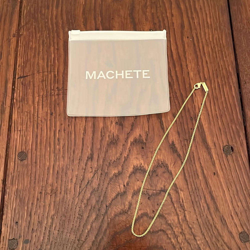 New Machete Dainty Gold Necklace 15”
